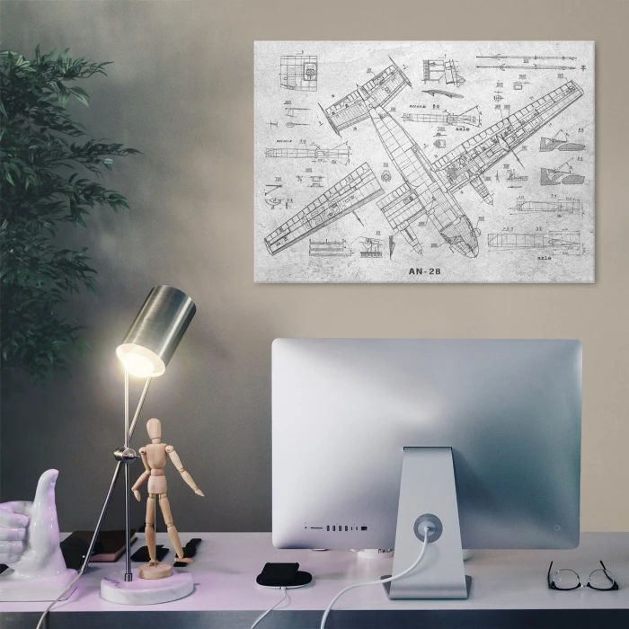 Plakat metalowy Samolot AN-28 Projekt Prezent