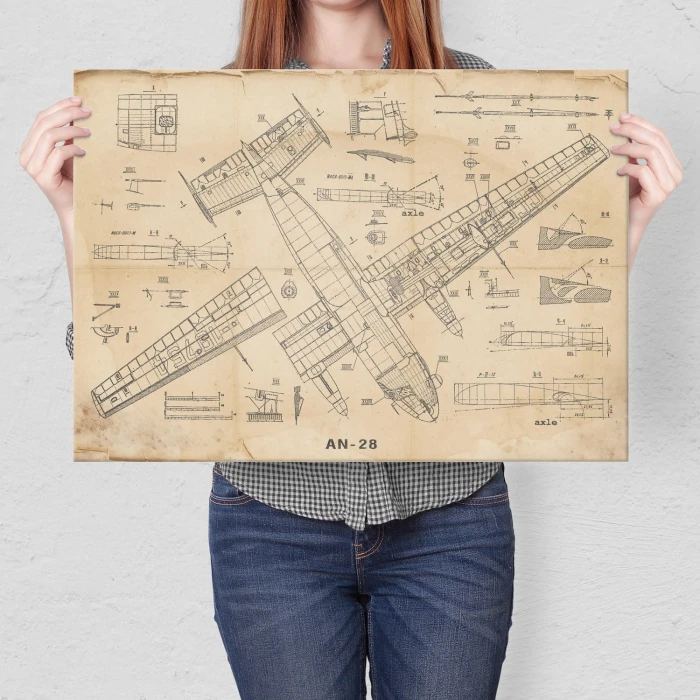 Plakat metalowy Samolot AN-28 dla fana Prezent
