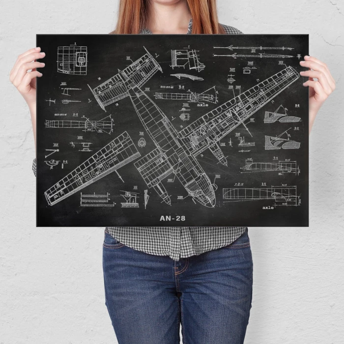 Plakat metalowy Samolot AN-28 dla fana Prezent