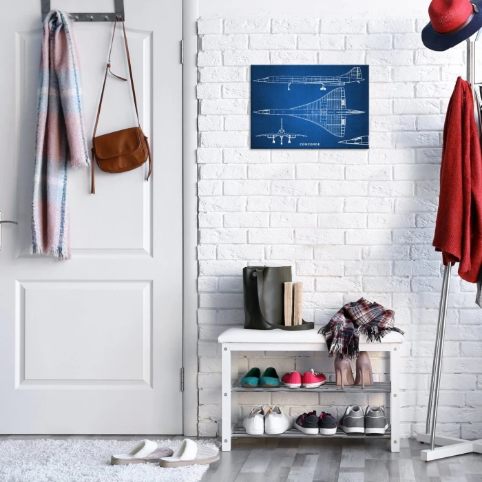 Plakat metalowy Samolot Concorde Blueprint Prezent