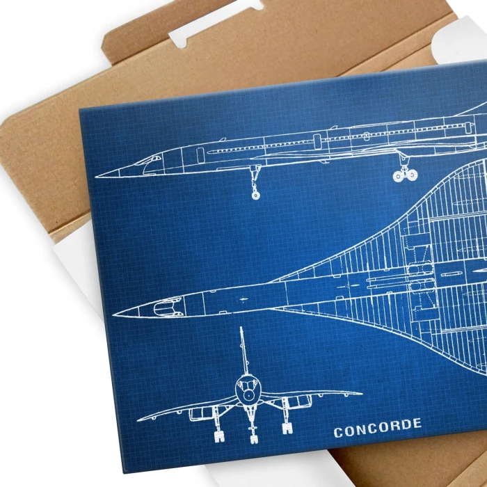Plakat metalowy Samolot Concorde Blueprint Prezent