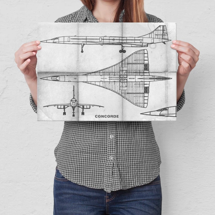 Plakat metalowy Samolot Concorde Legenda Prezent
