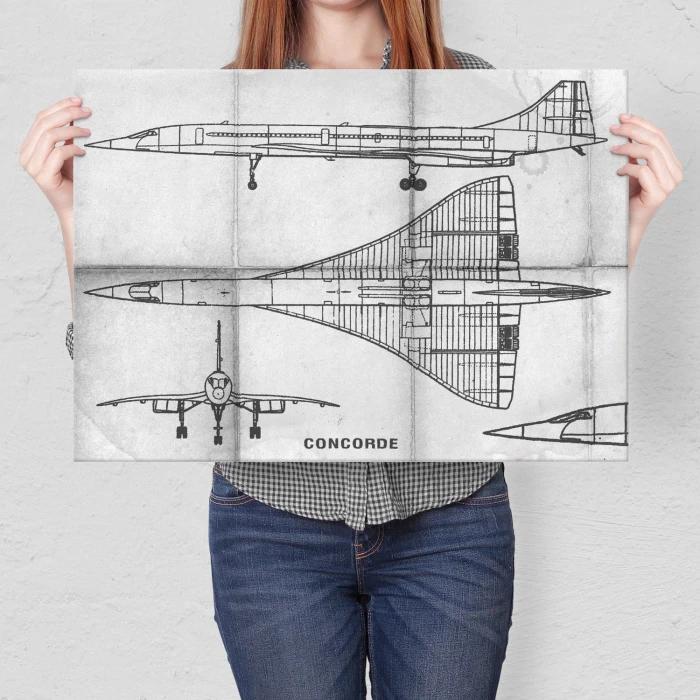 Plakat metalowy Samolot Concorde Legenda Prezent