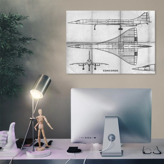 Plakat metalowy Samolot Concorde Legenda Prezent
