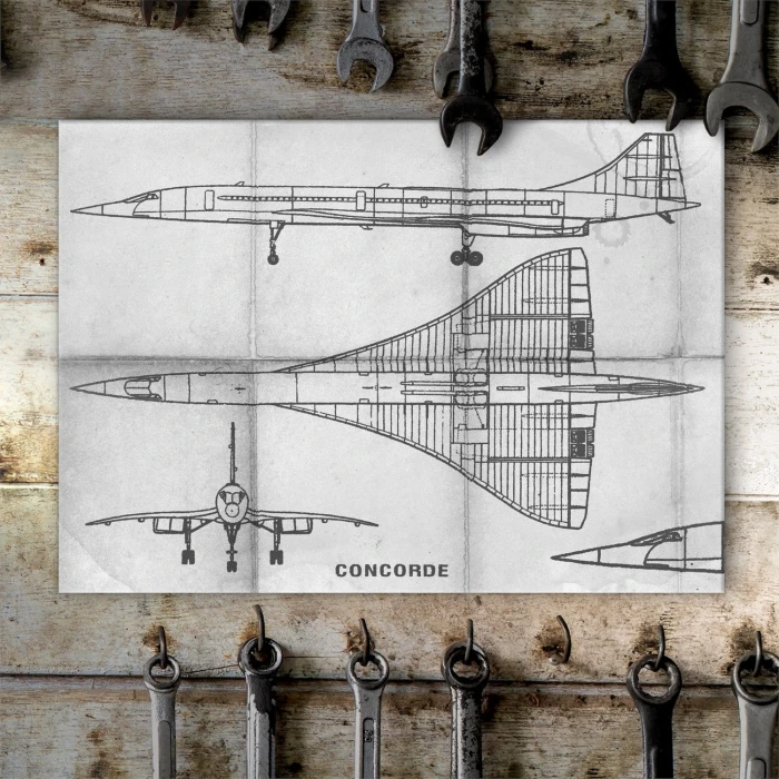 Plakat metalowy Samolot Concorde Legenda Prezent