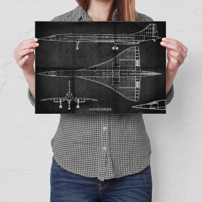 Plakat metalowy Samolot Concorde Projekt Prezent