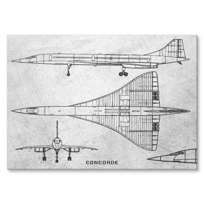Plakat metalowy Samolot Concorde Legenda Prezent