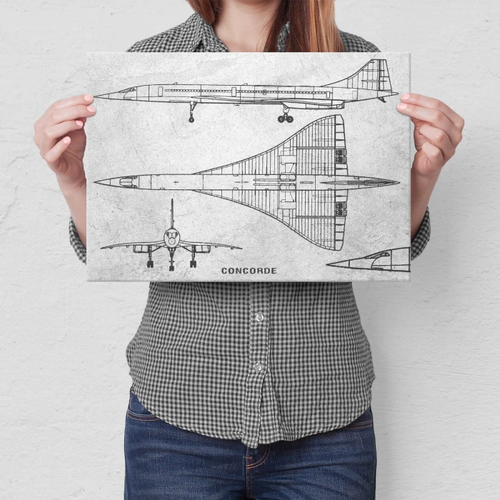 Plakat metalowy Samolot Concorde Legenda Prezent