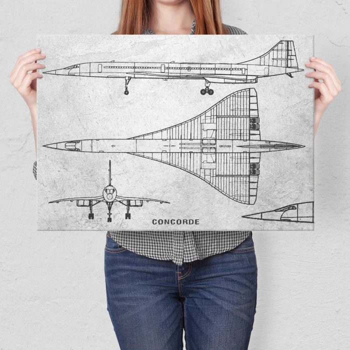 Plakat metalowy Samolot Concorde Legenda Prezent