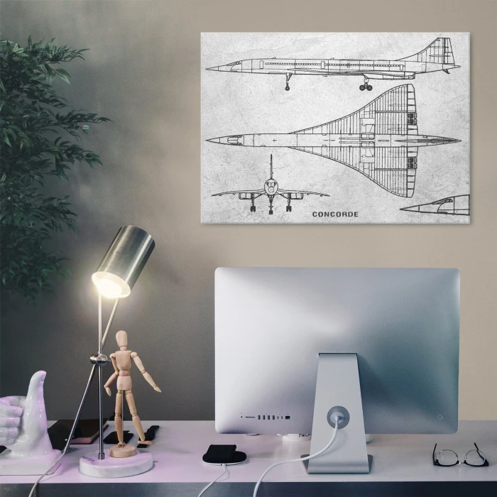 Plakat metalowy Samolot Concorde Legenda Prezent