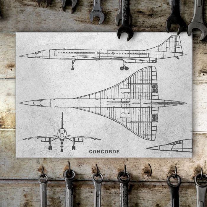 Plakat metalowy Samolot Concorde Legenda Prezent