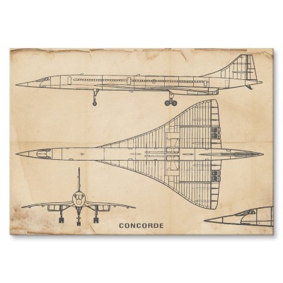 Plakat metalowy Samolot Concorde Vintage Prezent