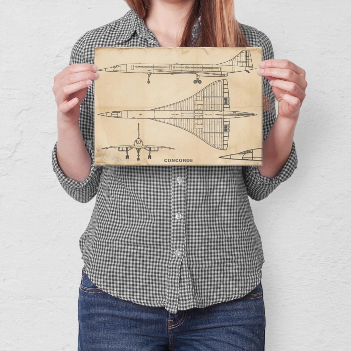 Plakat metalowy Samolot Concorde Vintage Prezent