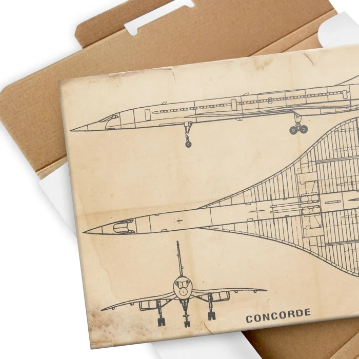 Plakat metalowy Samolot Concorde Vintage Prezent