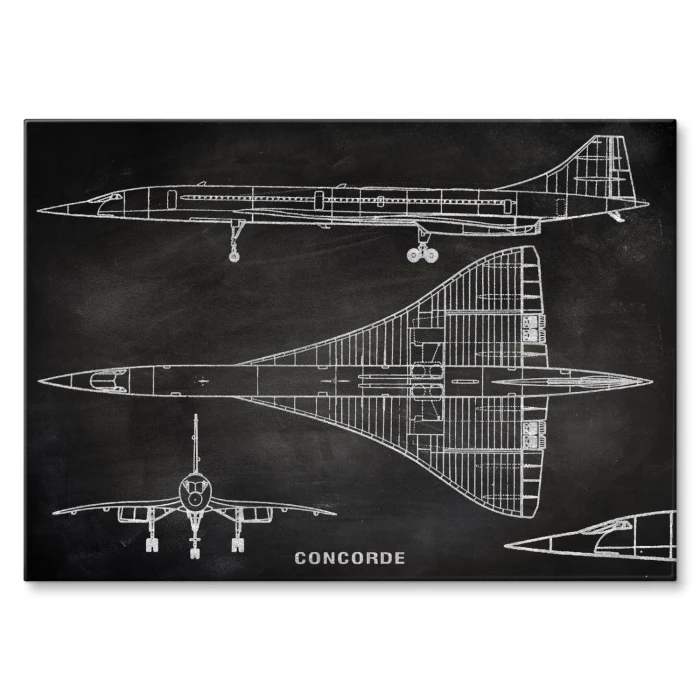 Plakat metalowy Samolot Concorde Tablica Prezent