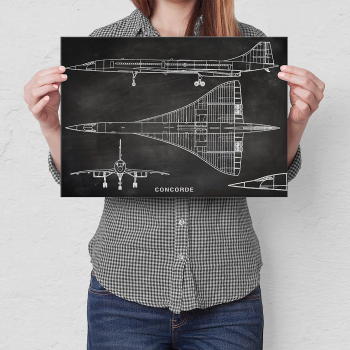 Plakat metalowy Samolot Concorde Tablica Prezent