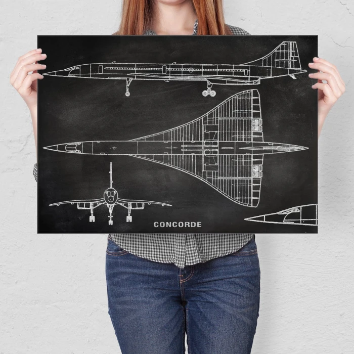 Plakat metalowy Samolot Concorde Tablica Prezent