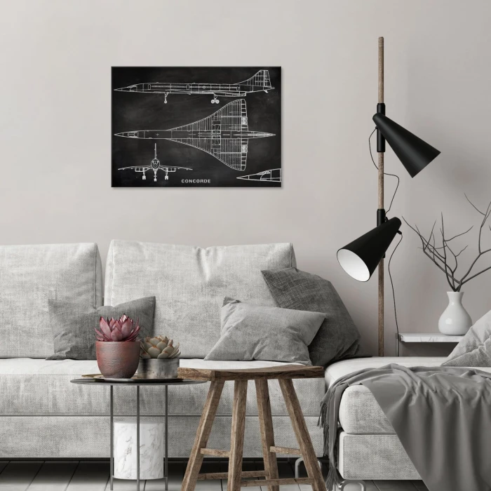 Plakat metalowy Samolot Concorde Tablica Prezent