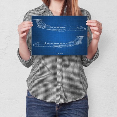 Plakat metalowy Samolot Tupolev TU-134 Prezent