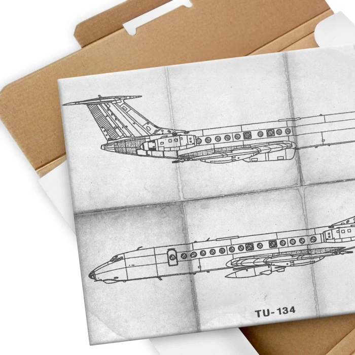 Plakat metalowy Samolot Tupolev TU-134 Prezent