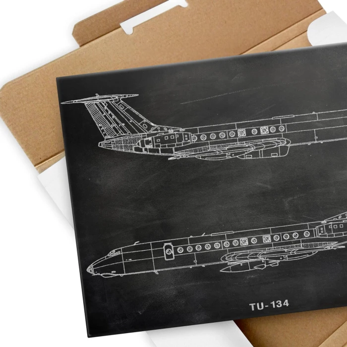 Plakat metalowy Samolot Tupolev TU-134 Prezent