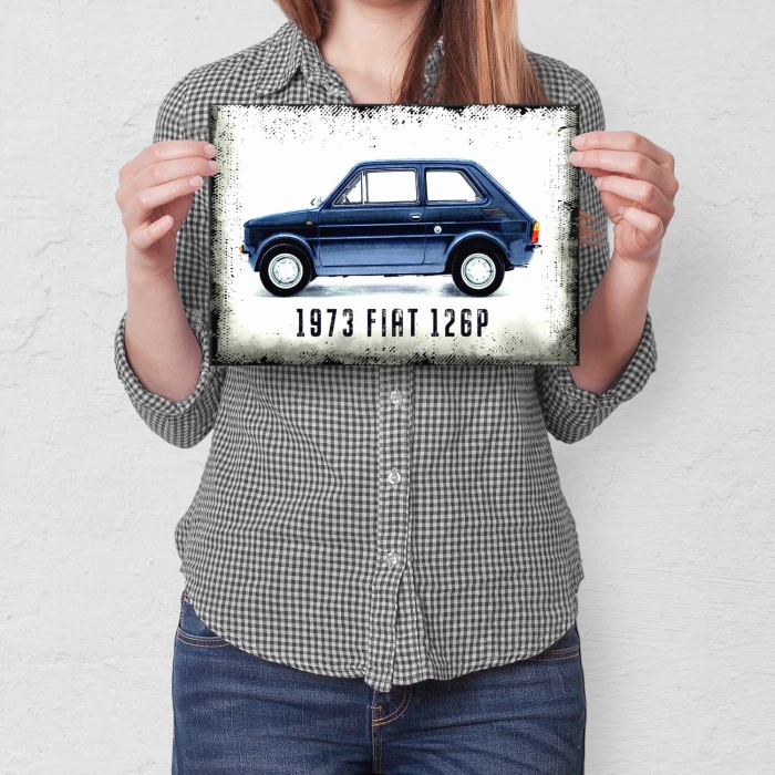 Plakat metalowy 1973 FIAT 126P Prezent