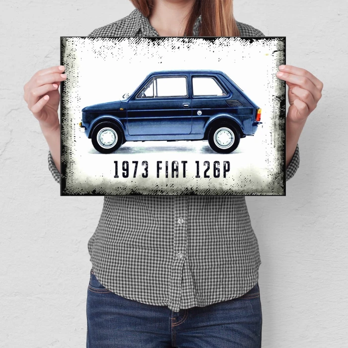 Plakat metalowy 1973 FIAT 126P Prezent