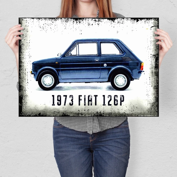 Plakat metalowy 1973 FIAT 126P Prezent