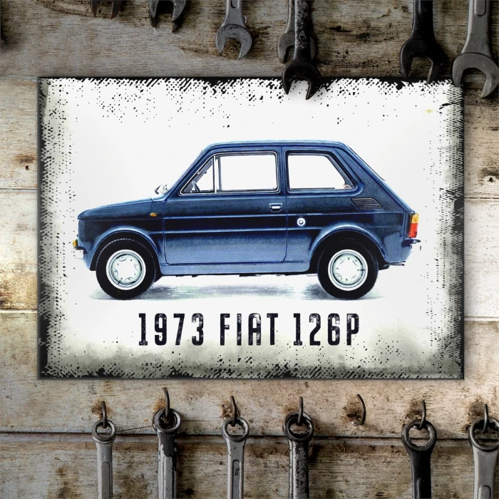 Plakat metalowy 1973 FIAT 126P Prezent