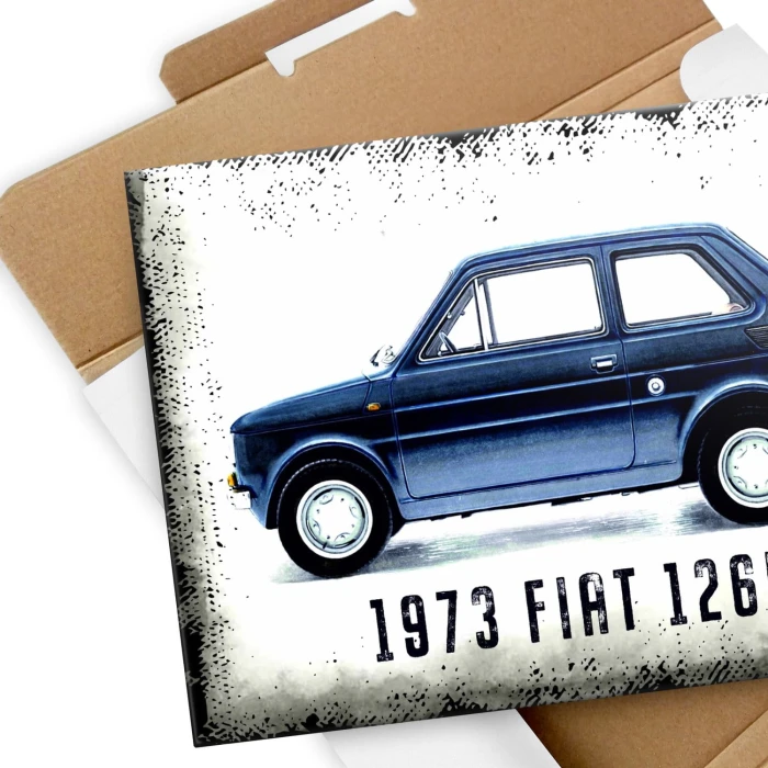 Plakat metalowy 1973 FIAT 126P Prezent