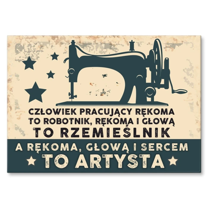 Plakat metalowy krawiec artysta Prezent