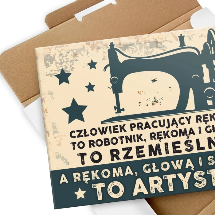 Plakat metalowy krawiec artysta Prezent