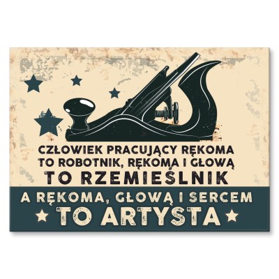 Plakat metalowy stolarz artysta Prezent
