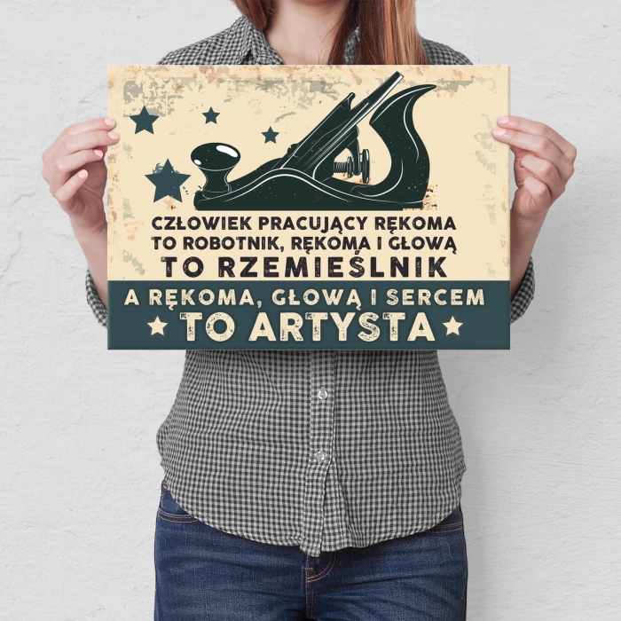 Plakat metalowy stolarz artysta Prezent