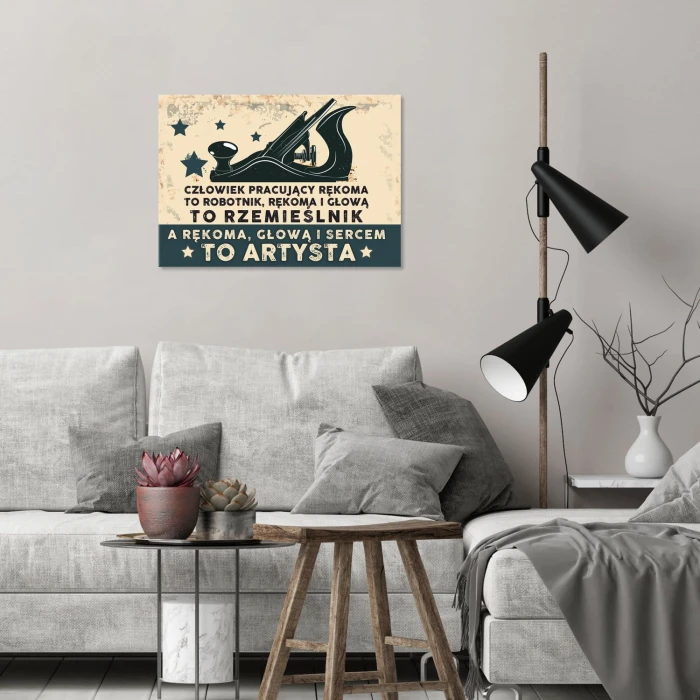 Plakat metalowy stolarz artysta Prezent
