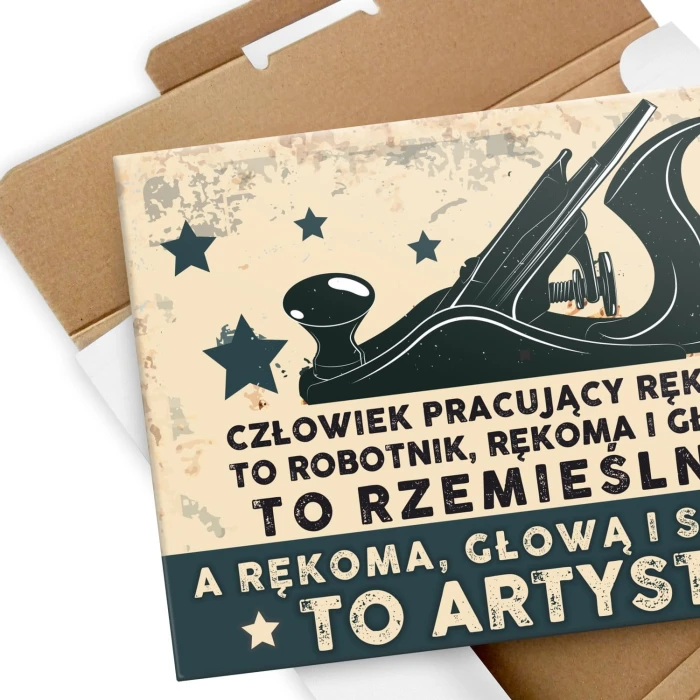 Plakat metalowy stolarz artysta Prezent