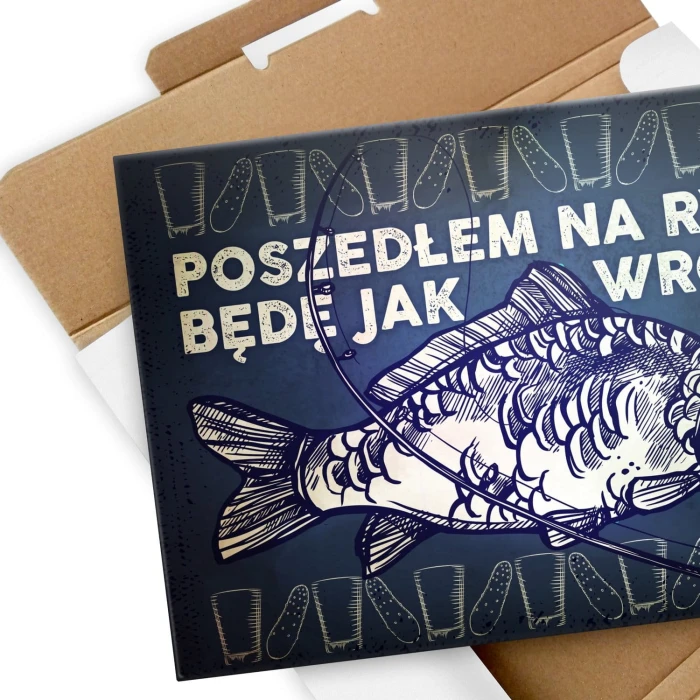 Plakat metalowy Poszedłem na ryby Prezent