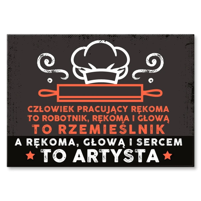 Plakat metalowy Kucharz artysta Prezent