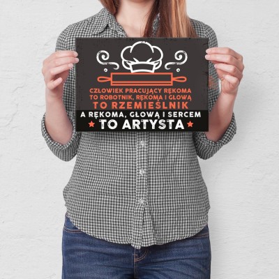 Plakat metalowy Kucharz artysta Prezent