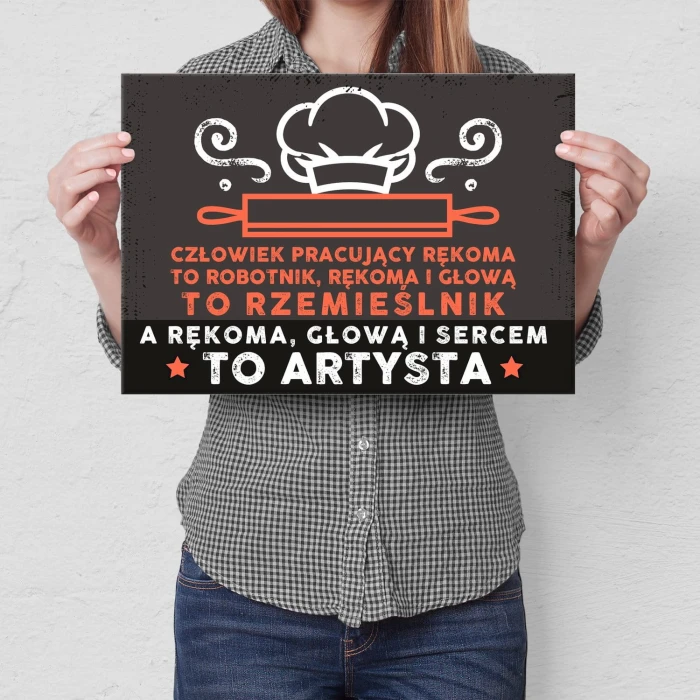Plakat metalowy Kucharz artysta Prezent