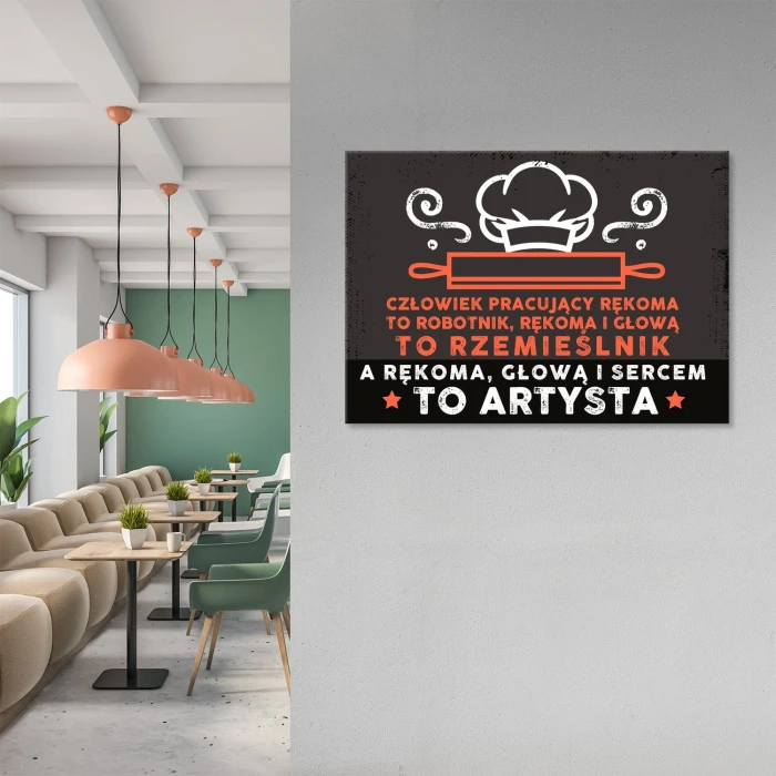 Plakat metalowy Kucharz artysta Prezent