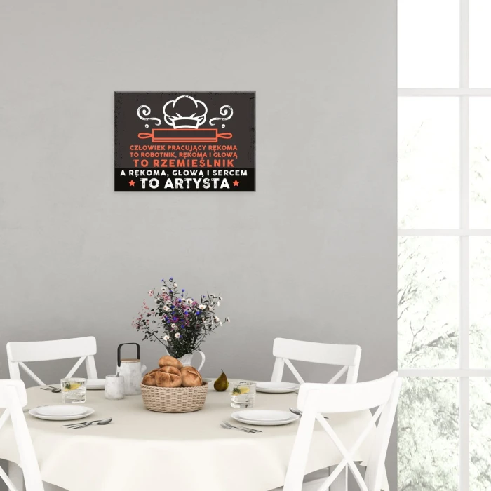 Plakat metalowy Kucharz artysta Prezent