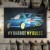 Plakat metalowy My garage My rules Impreza Prezent