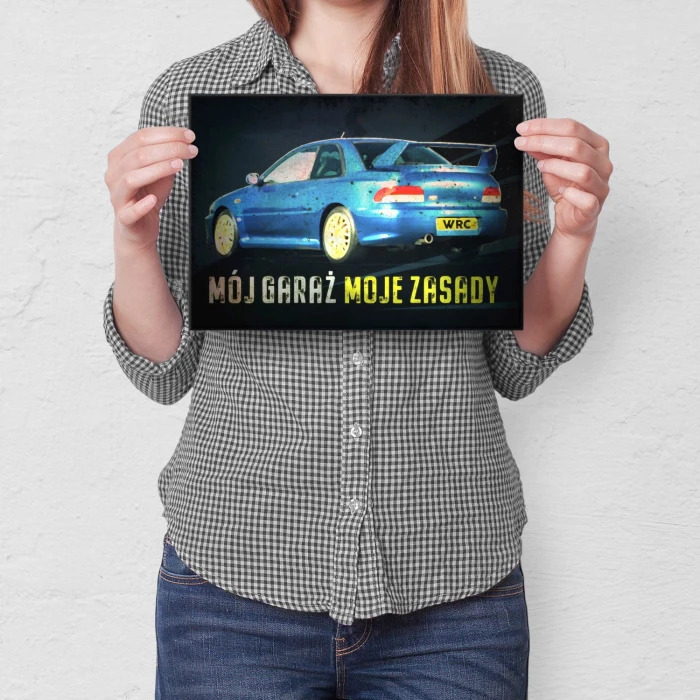 Plakat metalowy mój garaż Impreza Prezent