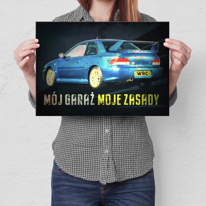 Plakat metalowy mój garaż Impreza Prezent