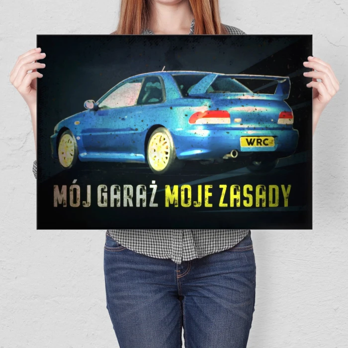 Plakat metalowy mój garaż Impreza Prezent