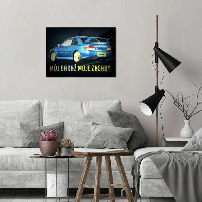 Plakat metalowy mój garaż Impreza Prezent