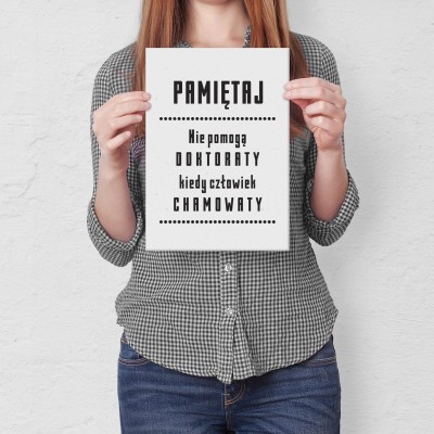 Plakat metalowy nie pomogą doktoraty Prezent