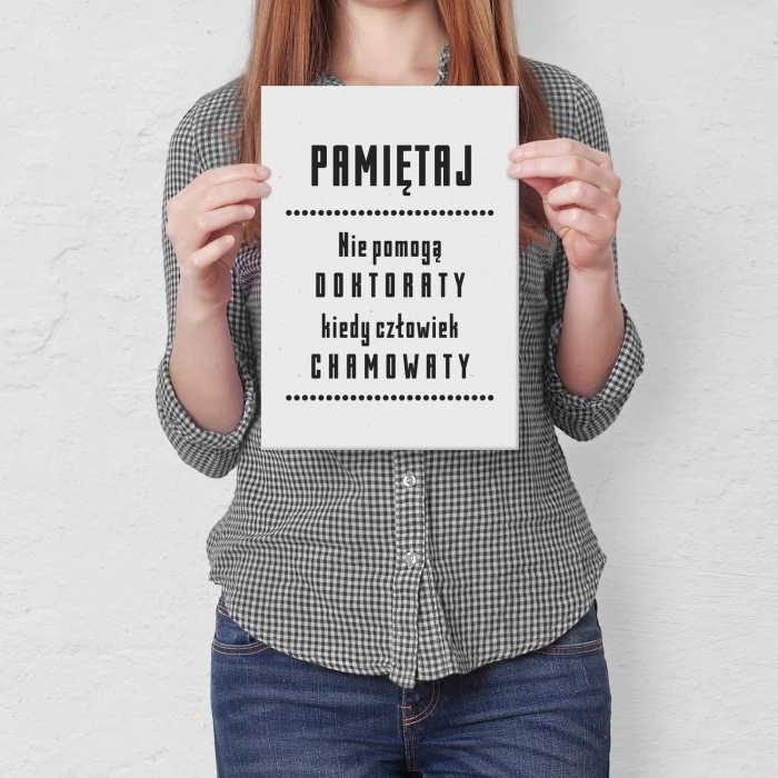 Plakat metalowy nie pomogą doktoraty Prezent