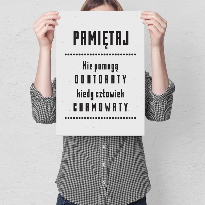 Plakat metalowy nie pomogą doktoraty Prezent